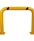 4 Pack Built Tough High Profile Steel Machine Guard Rails 36x48 Floor Mounted Yellow Powder Coat With Black Visibility Stripes
