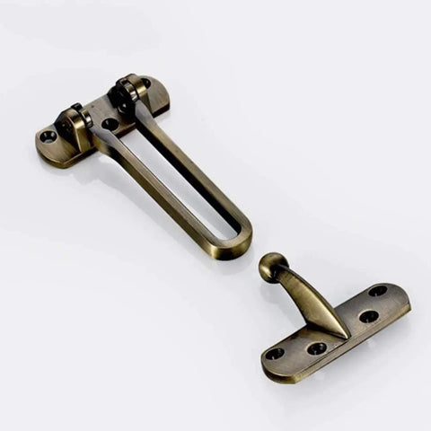 Heavy Duty Door Security Chain Anti Theft Window Limiter Lock With Built Tough Zinc Alloy Build Pro Grade Slide Bolt bronze finish