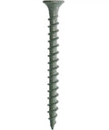 Polymer Coated Size 8 Deck Screw With Coarse Threads And Bugle Head Gray shown from the side