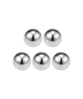 Rock Solid 1/4 Inch 304 Stainless Steel Ball Bearings G100 Precision Grade Rust Proof smooth rolling units in a group of five.