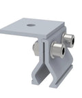 Rock Solid Aluminum Alloy Roof Clamp With Stainless Steel Screws Heavy Duty Solar Panel Mount Hardware on white background.