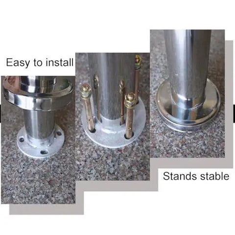 Close-up of the mounting base for Built Solid Stainless Steel One Way Swing Gate Spring Loaded Auto Closing Security Door, showcasing stability and ease of installation.