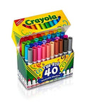 Ultimate Washable Broad Line Marker Haul 40 Pieces Assorted Brilliant Shades in a colorful box, ideal for art projects and clean use.
