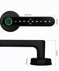 Top and side view of Smart Fingerprint Door Lock With Five Entry Methods Including Anti Peep Passcode IC Cards App And Physical Key