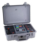 Heavy Duty Pro Grade Electrician Tester Featuring Badass High Voltage Precision Slick Continuity Scanning And Knockout Insulation Resistance Analysis For A Go To No Fuss Job Site Setup in a protective case.