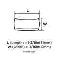 Dimensions for Bring Some Serious Swagger To Your Cabinetry With Professional Grade Solid Zinc Black Bronze 1 3/8 Inch Cabinet Knobs.