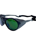 Top Tier IPL Safety Glasses Featuring A Snug Elastic Band For Smooth Laser Hair Removal And Salon Ready Cosmetic Treatments Straight Up High Optical Density Shield Pack Of Five, black polycarbonate design with green lenses.