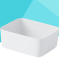 Stackable White Plastic Drawer Organizers For Bras Socks And Underwear Open Top Storage Bins, rectangular white organizer bin.