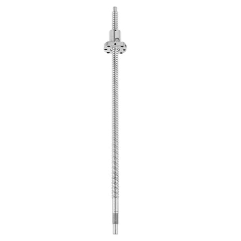 Heavy Duty 400mm Rolled Ball Screw Matched With Anti Backlash Ball Nut Engineered For CNC Machines, silver finish, precise linear motion.