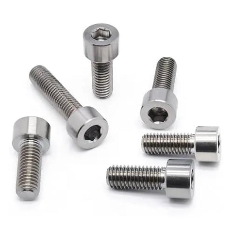 Dead Nuts Tight TC4 Titanium Alloy Cup Head Hex Socket Screws M16 Metric Heavy Duty Fasteners displayed with varying lengths.