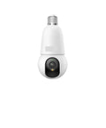 Smart 5Mp E27 Screw In Surveillance Camera with AI Motion Tracking and Human Detection Offers Seamless Indoor Coverage, white bulb design.