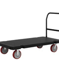 Heavy Duty Platform Truck With Rock Solid Resin Deck And Smooth Rolling Wheels For No Sweat Hauling Up To 1600 Pounds, side view.