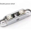 Heavy Hit Zinc Alloy Window Rollers 4 Pack Adjustable double groove sliding door pulley with smooth-bearing wheels.