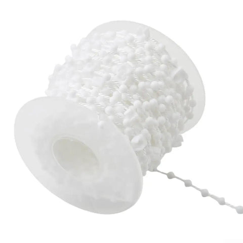 Sturdy White Plastic Beaded Pull Chain 10 Meter Replacement Cord With Bottom Weight Link Clip Connector For Vertical Blinds Shutter Repair Gear Smooth Pull on a spool.
