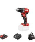 Boss Level 20V Brushless Cordless Drill Driver Delivering Killer 90Nm Torque And No Fuss Three Mode Settings with battery and case.