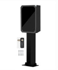 Heavy Duty Outdoor EV Charger Enclosure Floor Standing Charging Station Box With Key Locks, black steel, includes locking key remote.
