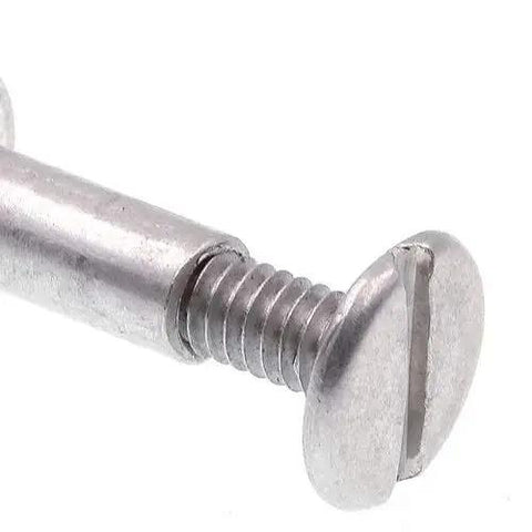 Close-up of a truss head slotted drive machine screw from the Top Shelf Binding Posts And Machine Screws Pack.