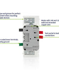 Smooth Ride Rocker Dimmer Switch For LEDs And Incandescents 150 Watt Single Pole Or Three Way Two Pack White back view showing wiring connections.