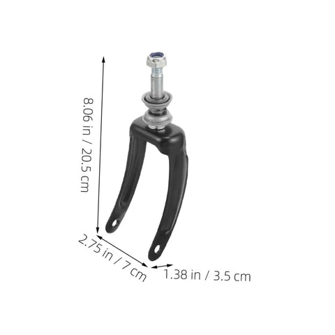 2 Pack Wheelchair Front Fork Bracket With Replacement Bearings For Heavy Duty Metal Wheel Mount showing dimensions 8.06 in by 2.75 in.