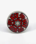 Slick Hand Painted Ceramic Furniture Knobs With A Fresh Red And Grey Finish Offering Boss Vintage Vibes Perfect For Sharp Drawer Handles Cabinet Cupboard Door Pulls And DIY Woodworking - round red and white decorative knob