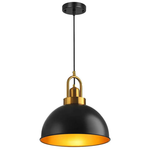 WADORN 2 Sets Ceiling Canopy Cover Plate for Pendant Light Kit Light Canopy Kit with black metal dome and gold accent.