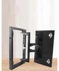 Heavy Duty Concealed Pivot Hinge For Invisible Doors And Tile Walls Pretty Darn Rock Solid Hidden Stainless Steel Maintenance Panel Hardware Supporting Fifty Pounds Built For Daily Grind, angled display on wooden surface.