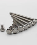 Top Shelf Boss Grade Pure Titanium Outer Screws And Bolts GR2 TA2 Rated M2 M3 M4 M5 M6 M8 M10 Specs 30mm heavy duty fasteners on white background.