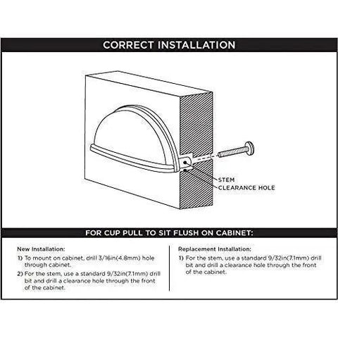 Installation guide for Upgrade Your Kitchen Game With Solid Core Cabinet Pulls, Satin Nickel Cup Handles, 3 Inch Center.
