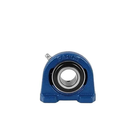 Ucpa Series Self Aligning Pillow Block Unit With Insert Ball Bearing cast iron frame front view, compact design with grease port.