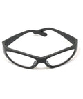 Badass Heavy Duty CO2 Laser Safety Glasses Packing Hardcore OD6 Shielding Across The 9000 To 11000 Nanometer Range With Slick Clear Lenses in a front view.