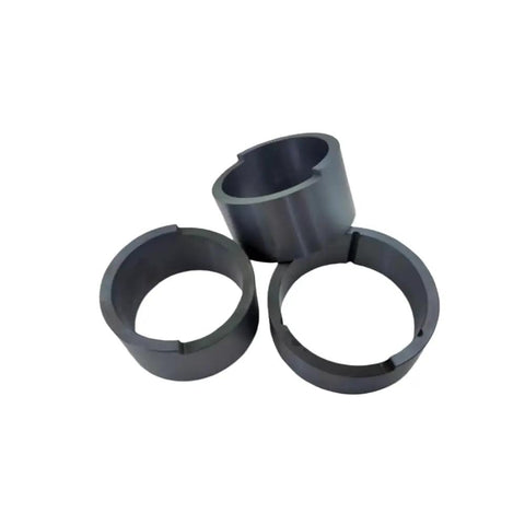 Industrial Grade Silicon Carbide Mechanical Sealing Rings Built For Heavy Duty Wear Resistance And Rock Solid Acid Alkali Corrosion Protection Featuring Precision Sintered Ceramic Design For Reliable Pump Performance, three sealing rings in black ceramic.