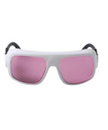 Catch These Dope Near Infrared Laser Safety Glasses For Serious Eye Protection With OD5 Plus Clarity For Any Casual Hobbyist Or Pro Workshop Project You Run Daily, featuring pink lenses and white frame.