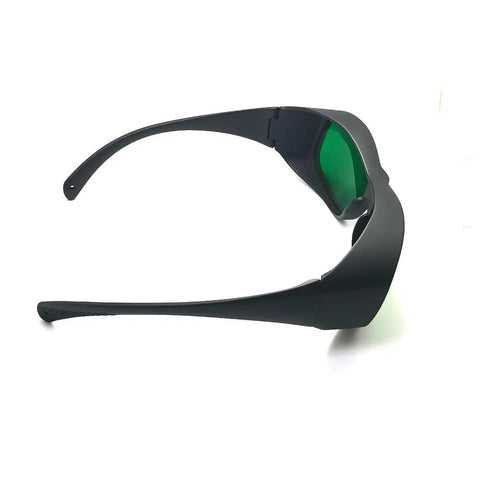 Top Tier Laser Safety Glasses With Knockout Od4 Plus And Od6 Plus Defense For 800 To 1700 Nm And 900 To 1550 Nm Nd Yag Telecom Eye Protection side view showing clear lens and side shields.