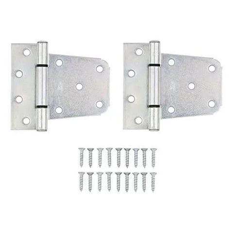Extra Heavy Duty Gate Hinges Zinc Plated 2 Pack with screws for wood steel and vinyl gates