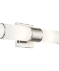 Transitional Two Light Wall Sconce and Bath Light in Polished Nickel Finish From Weston Collection with sleek opal glass shades