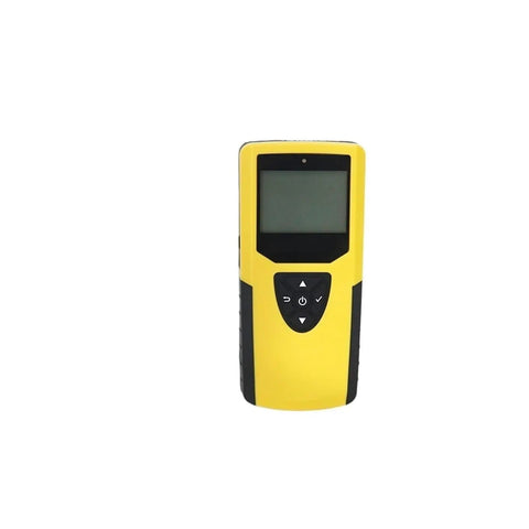 Built Like A Tank Stud Finder Wall Scanner And Concrete Rebar Detector With Spot On Accuracy featuring a yellow waterproof body and LCD screen.