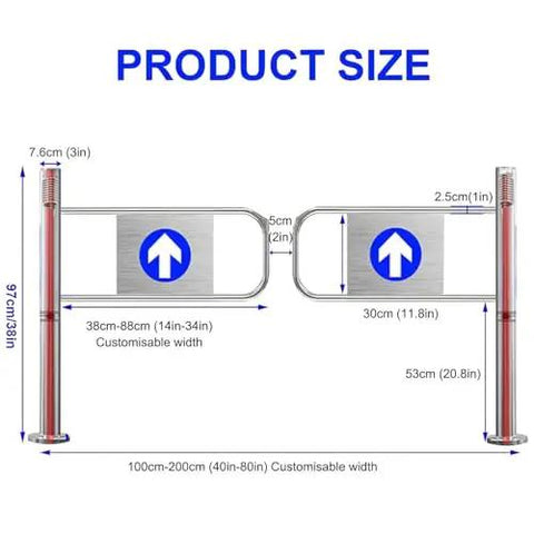 Self Closing Safety Swing Gate With Spring Loaded Access Control For Warehouse Entrances Slick One Way Revolving Door dimensions and size specifications.