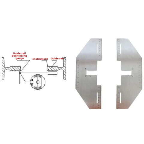 Pro Level Elevator Guide Rail Laser Alignment Instrument And Track Gauge Coplanarity Tester shows a guide rail positioning gauge.
