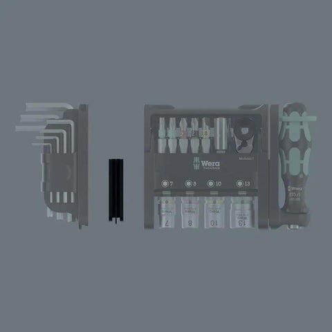 Tool-Check Modular Set Imperial 1 Bundle With Micro 1 Hex-Plus L Key Adapter displayed with components visible