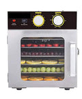 No Stress Six Tray Stainless Steel Food Dehydrator Machine For Fruits Vegetables Beef Jerky Snacks And Herbs With Horizontal Airflow Setup visible.