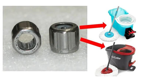 Heavy Duty One Way Clutch Needle Bearing Replacement For Spin Mops 8X14X12mm 2 Piece Set shown with mop components.