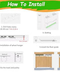 Installation guide for Concealed Soft Close Barn Door Hardware Kit With Double Hanging Tracks Adjustable Ceiling and Wall Mount.