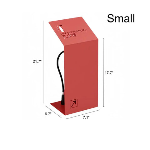 Solid As A Rock Steel Fire Extinguisher Cabinet With Smooth Sloped Front For Offices And Retail Stores Small Red Heavy Duty Safety Box Built To Last, displayed dimensions 21.7" x 17.7".