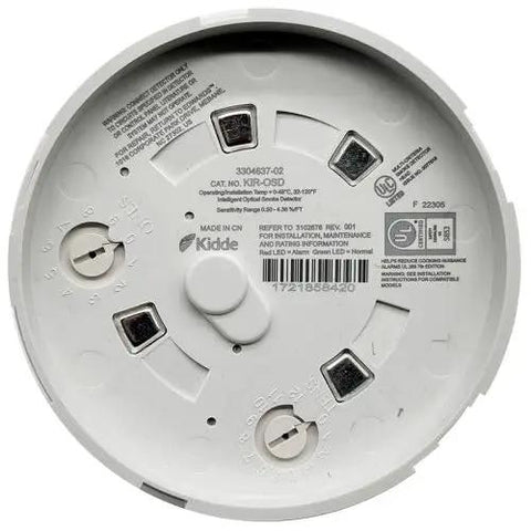 Rotary Addressable Optical Smoke Detector Featuring Photoelectric Sensing And Quick Nuisance Rejection For Dead Simple Fire Alarm Setup And Straight Up Reliable Performance In Any Commercial Space back view showing mounting base and sensor details.