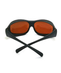 Professional Grade Infrared Laser Safety Glasses Shielding Your Peepers From 532Nm 808Nm And 1064Nm Beams With Built Tough Clear Lens And Killer Optical Density, showing a pair with orange lenses.