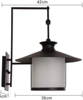 Rock Solid Outdoor Wall Lantern With Thick Frosted Glass Shade And E27 Socket waterproof rust proof aluminum sconce dimensions 42x46cm