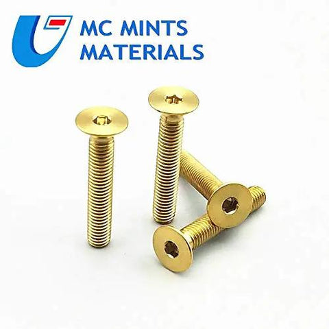 Kickin Style Titanium Bolts M5x30mm Countersunk Flat Head Fasteners Multicolor Heavy Duty Hardware For motorcycle chassis and bike frames.