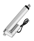 Beefy 6 Inch Stroke 12V Electric Linear Actuator With 225Lbs Load Capacity, silver aluminum housing, IP55 waterproof, side view