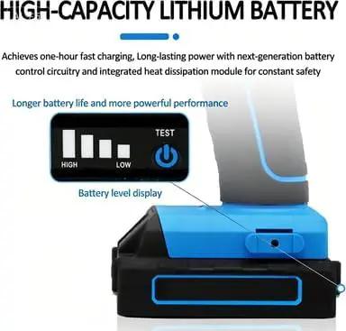 High-capacity lithium battery with battery level display for Heavy Duty Cordless Brushless Rivet Gun With 20 V Lithium Battery.