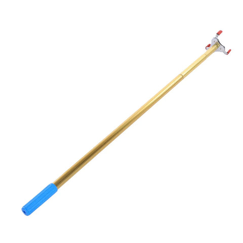 Sleek Knockout Smoke Detector Removal Tool With Rugged Aluminum Extension Pole grabs high ceilings for smoke alarm replacement.